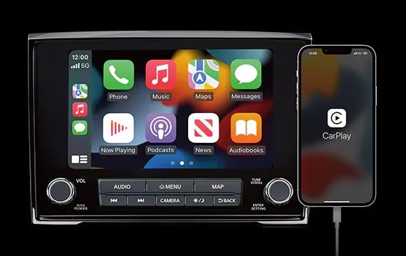 Stay connected with a standard 8" touch-screen display 2023 Nissan Titan | Nissan of Pittsfield in Pittsfield MA