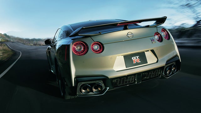 2024 Nissan GT-R seen from behind driving through a tunnel | Nissan of Pittsfield in Pittsfield MA
